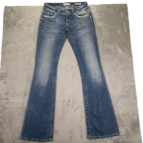 NEW NWT Daytrip Aquarius Flare Jean Women 32x37, Tag 30 XL Contrast Stitch Blue - Picture 1 of 16